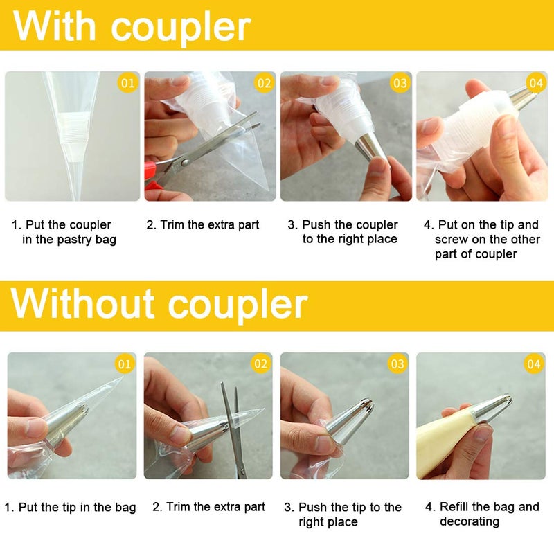 Gexolenu 100 pcs, Large anti-burst piping bags, disposal pasty bags for cake and buttercream frosting, cupcake baking decorating icing bags, thick, non-slip for all size tips and couples (16 inch), Gexolenu - Image 5